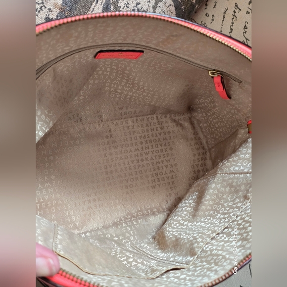 Kate Spade Wakefield Lane Carli satchel in a bright coral GUC - Picture 13 of 17
